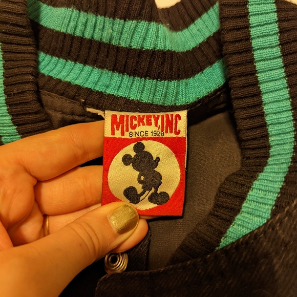 Teal & Purple 90s Mickey Mouse Disney letterman's jacket unisex large - Picture 10 of 16